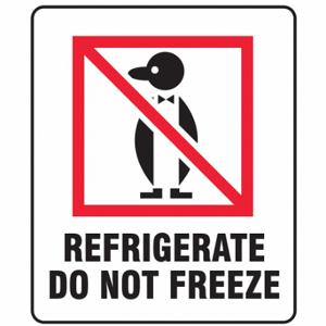 GRAINGER 3WRY5 Instructional Handling Label, Refrigerate Do Not Freeze, 3 Inch Size Label Width | CQ2GDN