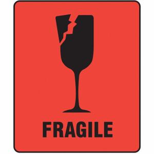 GRAINGER 3WRZ4 Instructional Handling Label, Fragile, 3 Inch Size Label Width, 4 Inch Size Label Ht, Red | CQ2GDA