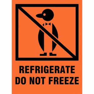 GRAINGER 3WRZ7 Instructional Handling Label, Refrigerate Do Not Freeze, 3 Inch Size Label Width | CQ2GDP