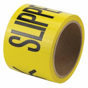 GRAINGER 3YTA5 Floor Marking Tape, Message, Message, Black/Yellow, Hazard Warning, 3 Inch x 54 ft | CP9PRL 452D05