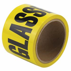 GRAINGER 3YTA8 Floor Marking Tape, Message, Message, Black/Yellow, Facility Safey, 3 Inch x 54 ft | CP9PRG 452D06