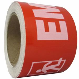 GRAINGER 3YTD5 Floor Marking Tape, Message, Message, Red/White, Emergency Egress, 3 Inch x 54 ft | CP9PVH 452D10