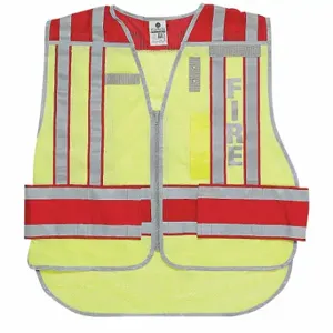 GRAINGER 4003BV-2X-4X Pro Police Safety Vest, Safety Vest Ansi Class Class 2, Green/Red, Polyester | CQ3YCG 9XK59