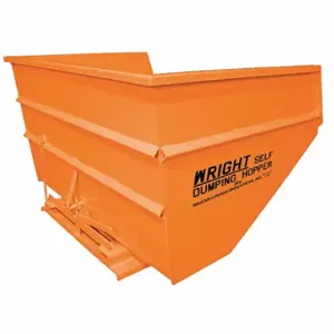 GRAINGER 40099 ORANGE Self-Dumping Hopper, 108 Cu ft Cubic Foot Capacity, 70 1/2 Inch Length, Orange | CQ4LPG 8ECV3