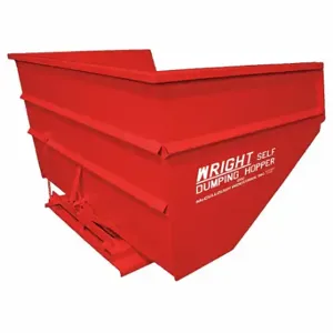 GRAINGER 40099 RED Self-Dumping Hopper, 108 Cu ft Cubic Foot Capacity, 70 1/2 Inch Length, Red | CQ4LPH 8EA08