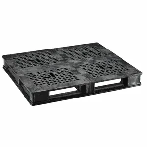 GRAINGER 40X48 RCKR BLK Rackable Pallet, 4 Way, 48 Inch x 40 Inch x 5 5/8 Inch Size, Hdpe | CH6JTC 20HK76