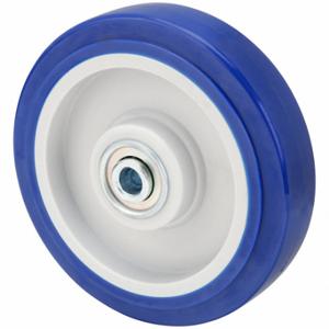 GRAINGER 400K34 Polyurethane Tread On Plastic Core Wheel, 5 Inch Wheel Dia, 1 1/4 Inch Wheel Width, Blue | CQ3VMG