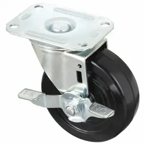 GRAINGER 435X87 Standard Plate Caster, 4 Inch Dia, 5 1/8 Inch Height, Swivel | CQ6YDX