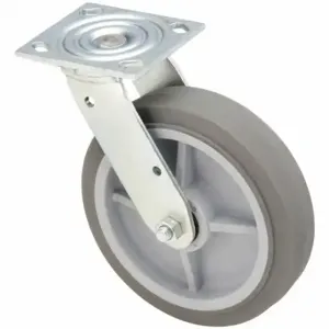 GRAINGER 400K49 Standard Plate Caster, 8 Inch Dia, 9 1/2 Inch Height, Swivel, Soft | CQ6YJU