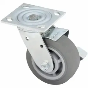 GRAINGER 435X91 Standard Plate Caster, 6 Inch Dia, 7 1/2 Inch Height, Swivel, Soft | CQ6YGZ