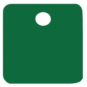 GRAINGER 43751 Blank Tag, Aluminum, Green, 0.04 Inch Thick, Square, 2 Inch Width, 25 Pack | CP7RLK 456Y30