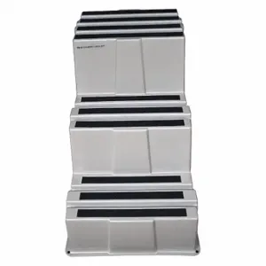 GRAINGER 44ZJ59 Box Step, 3 Steps, 28 3/4 Inch Top Step Height, 23 Inch Bottom Width, 500 lb Load Capacity | CQ7DRL