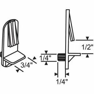 GRAINGER 45-101W Shelf Support Clip, Nylon, 50 Lb Load Capacity, White, 1/4 Inch Size, 1-1/4 Inch Size | CQ4MMU 451H88