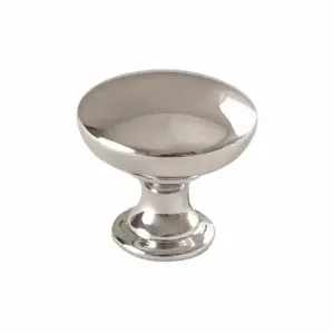 GRAINGER 45-354PC Cabinet Knob, Mushroom, Zinc, Polished Chrome, #8 - 32, 1 Inch Screw Size, Included | CP8JQQ 451J38