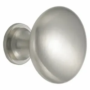 GRAINGER 45-354SNK Cabinet Knob, Mushroom, Zinc, Satin Nickel, #8 - 32, 1 Inch Screw Size, 1 1/4 Inch Dia | CP8JQB 451J40