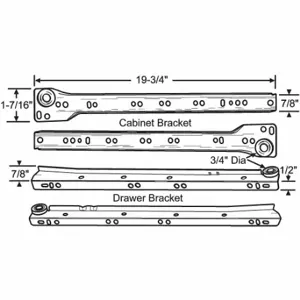 GRAINGER 45-581-20 Drawer Slide, Conventional, Side, Friction, Painted, Full, Non Disconnect, White | CP9CZZ 451J94