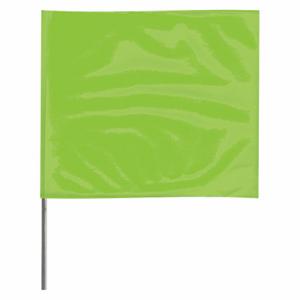 GRAINGER 2321LG-200 Marking Flag, 3 1/2 Inch x 2 1/2 Inch Flag Size, 21 Inch Staff Ht, Lime, Blank | CQ2LUM 5MD31