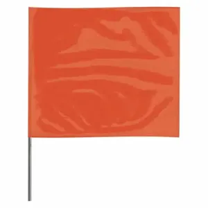 GRAINGER 4515O-200 Marking Flag, 4 Inch x 5 Inch Flag Size, 15 Inch Staff Ht, Orange, Blank, No Image | CQ2LYF 3LVF5