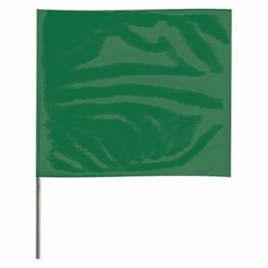 GRAINGER 4518G-200 Marking Flag, 4 Inch x 5 Inch Flag Size, 18 Inch Staff Ht, Green, Blank, No Image | CQ2LVW 3JUU6