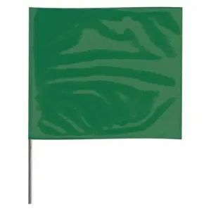 GRAINGER 4515G-200 Marking Flag, 4 Inch x 5 Inch Flag Size, 15 Inch Staff Ht, Green, Blank, No Image | CQ2LUZ 3LVF4