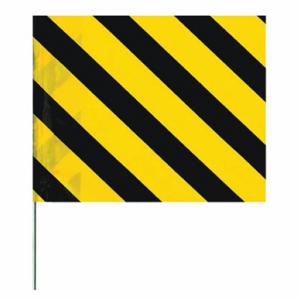 GRAINGER 4530SYBK-200 Marking Flag, 4 Inch x 5 Inch Flag Size, 30 Inch Staff Ht, Black/Yellow, Blank | CQ2LWT 3JVK6