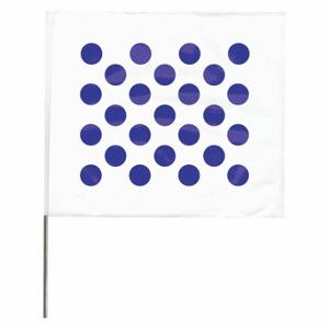 GRAINGER 4530WB20204-200 Markierungsfahne, 4 Zoll x 5 Zoll Flaggengröße, 30 Zoll Stabhöhe, blau/weiß, blanko | CQ2LWW 3JVK1