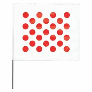 GRAINGER 4530WR20204-200 Marking Flag, 4 x 5 Inch Flag Size, 30 Inch Staff Ht, Red/White, Blank, No Image | CQ2LXU 3JVK2