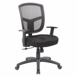 GRAINGER 452R20 Task Chair, Adjustable Arm, Black, Mesh, 275 lbs. Capacity, Unassembled | CJ3PRX