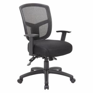 GRAINGER 452R22 Task Chair, Adjustable Arm, Black, Mesh, 275 lbs. Capacity, Unassembled | CJ3PRZ