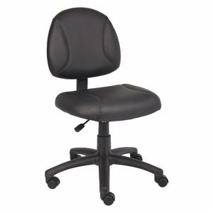 GRAINGER 452R29 Task Chair, Black, Leather, 275 lbs. Capacity | CJ3PRV