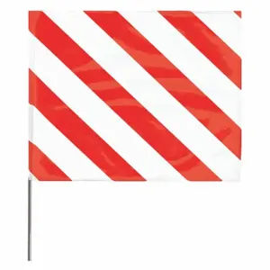 GRAINGER 4530SWR-200 Marking Flag, 4 x 5 Inch Flag Size, 30 Inch Staff Ht, Red/White, Blank, No Image | CQ2LXT 3JVK5