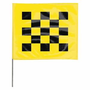 GRAINGER 4530YBK28544-200 Marking Flag, 4 Inch x 5 Inch Flag Size, 30 Inch Staff Ht, Black/Yellow, Blank | CQ2LWR 3JVJ9
