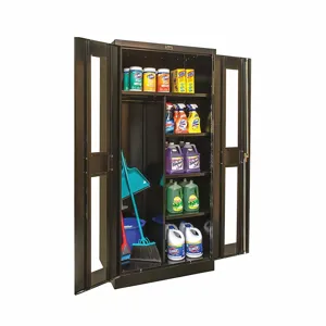 GRAINGER 455C24SVA-ME Commercial Storage Cabinet, Black, 72 x 36 x 24 Inch Size, Assembled | CD3XHA 411L73