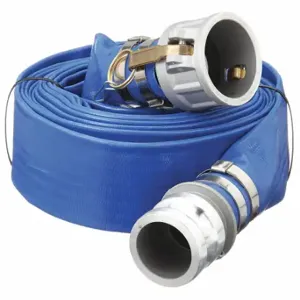 GRAINGER 45DT91 Water Discharge Hose, 1 1/2 Inch Heightose Inside Dia, 50 ft Hose Length, 80 psi, Blue | CQ7XXM