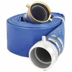 GRAINGER 45DT99 Water Discharge Hose, 4 Inch Heightose Inside Dia, 25 ft Hose Length, 70 psi, Blue | CQ7XZC