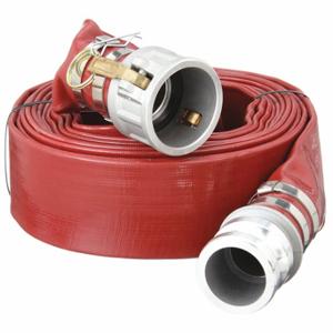 GRAINGER DPK600-50CE-G Water Discharge Hose, 6 Inch Heightose Inside Dia, 50 ft Hose Length, 82 psi, Red | CQ7YAA 52EE32