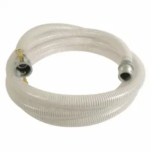 GRAINGER 45DU42 Water Suction and Discharge Hose, 1 1/4 Inch Heightose Inside Dia, 90 psi, Clear/White | CQ7YBA