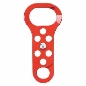 GRAINGER 45MZ81 Lockout Hasp, Lockout Tagout Hasp, 1.5 in/1 Inch Size Opening Size, Red, 6 Padlocks | CQ2KEB