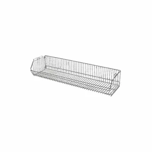 GRAINGER 45VX57 Stacking Basket, 36 x 14 x 9 Inch Size, 150 lbs. Load Capacity, Steel, Chrome, Silver | CJ3MUU