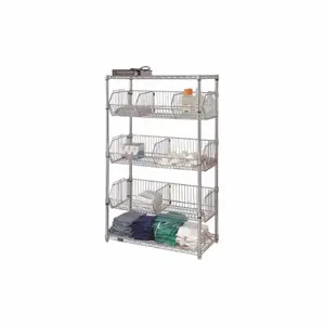 GRAINGER 45VX60 Wire Shelving Unit, Starter, 36 Inch x 18 Inch, 63 Inch OverallHeight, 2 Shelves, Dry | CQ7DNC