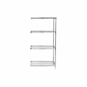 GRAINGER 45VX62 Wire Shelving Unit, Add-On, 48 Inch x 24 Inch, 54 Inch OverallHeight, 4 Shelves, Dry | CQ7DND