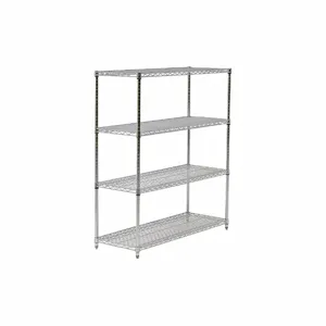 GRAINGER 45VX99 Wire Shelving Unit, Starter, 36 Inch x 18 Inch, 54 Inch OverallHeight, 4 Shelves, Dry | CQ7DMF