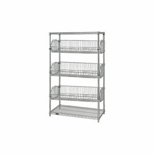 GRAINGER 45VY05 Wire Shelving Unit, Starter, 48 Inch x 24 Inch, 63 Inch OverallHeight, 2 Shelves, Dry | CQ7DMQ