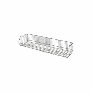 GRAINGER 45VY20 Stacking Basket, 48 x 14 x 9 Inch Size, 150 lbs. Load Capacity, Steel, Chrome, Silver | CJ3MUR