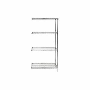 GRAINGER 45VY35 Wire Shelving Unit, Add-On, 36 Inch x 24 Inch, 54 Inch OverallHeight, 4 Shelves, Dry | CQ7DME