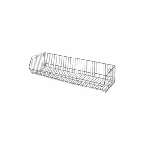 GRAINGER 45VY47 Stacking Basket, 36 x 20 x 12 Inch Size, 150 lbs. Load Capacity, Steel, Chrome | CJ3MUW