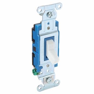 GRAINGER 4801BW Wall Switch, Toggle Switch, Single Pole, White, 15 A, Screw Terminals, Screw Terminals | CP9EGJ 52HE47
