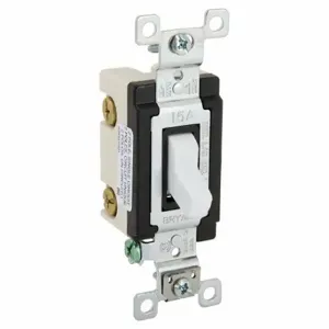 GRAINGER 4802W Wall Switch, Toggle Switch, Double Pole, White, 15 A, Screw Terminals, Screw Terminals | CP9EFQ 52HE50