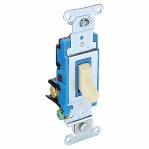 GRAINGER 4803BI Wall Switch, Toggle Switch, 3-Way, Ivory, 15 A, Screw Terminals, Screw Terminals | CP9EEQ 52HE52