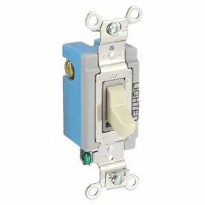 GRAINGER 4803GLI Illuminated Wall Switch, Toggle Switch, 3-Way, Ivory, 15 A, Screw Terminals | CP9EDC 49YZ55